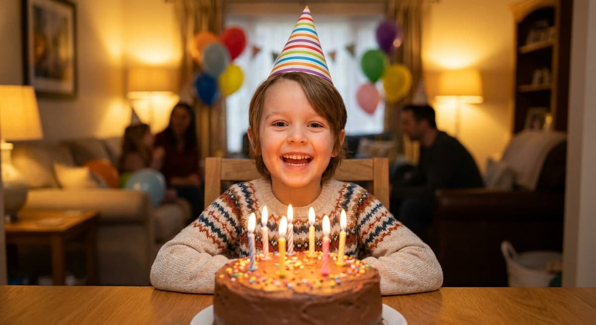 Child's birthday photo used as input for ChromaPrint AI
