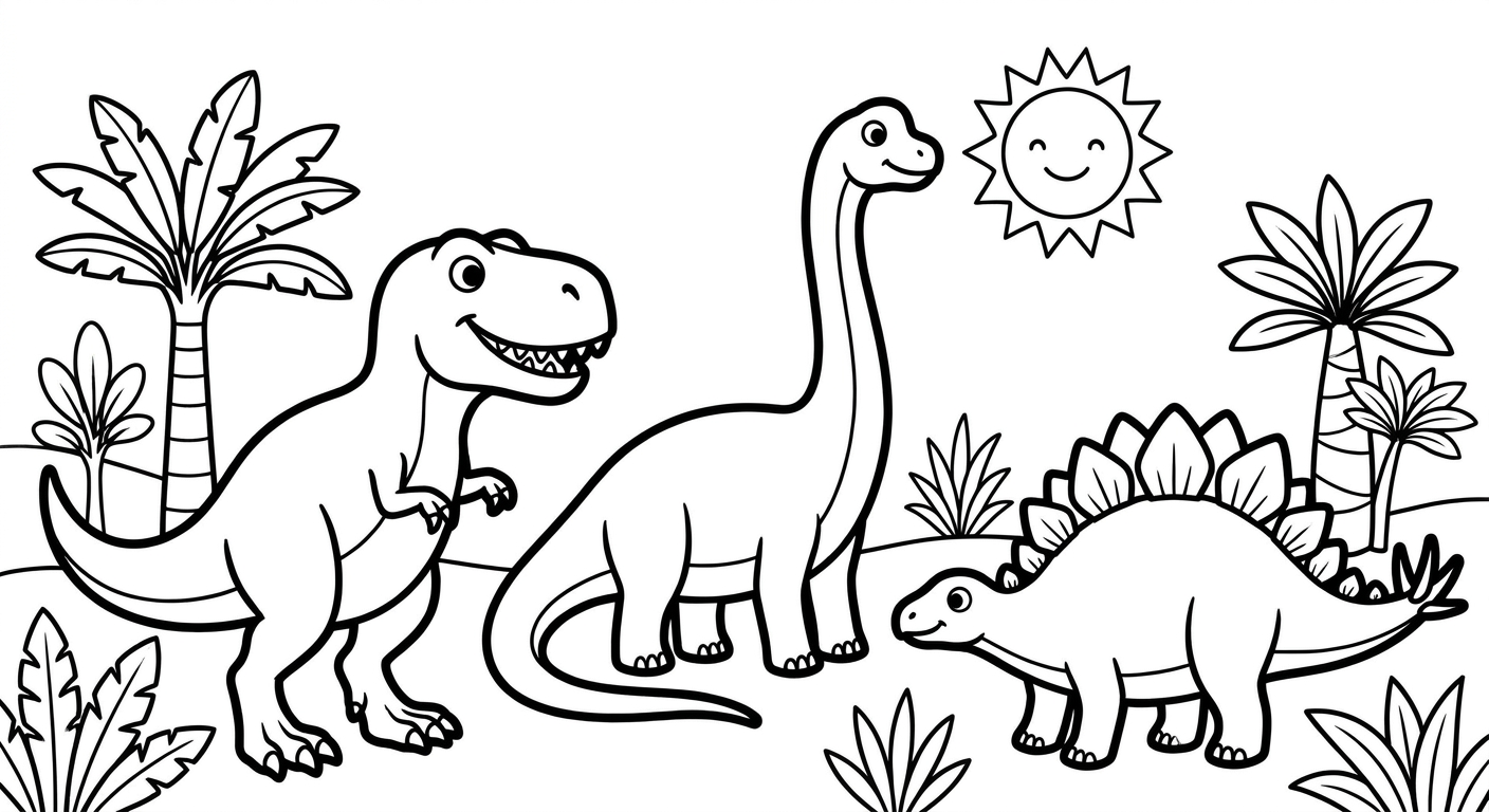 🦕 Dinosaurs coloring page
