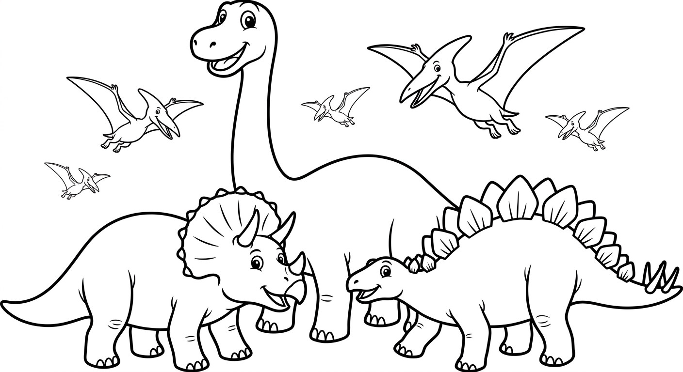 🦖 Dino World coloring page