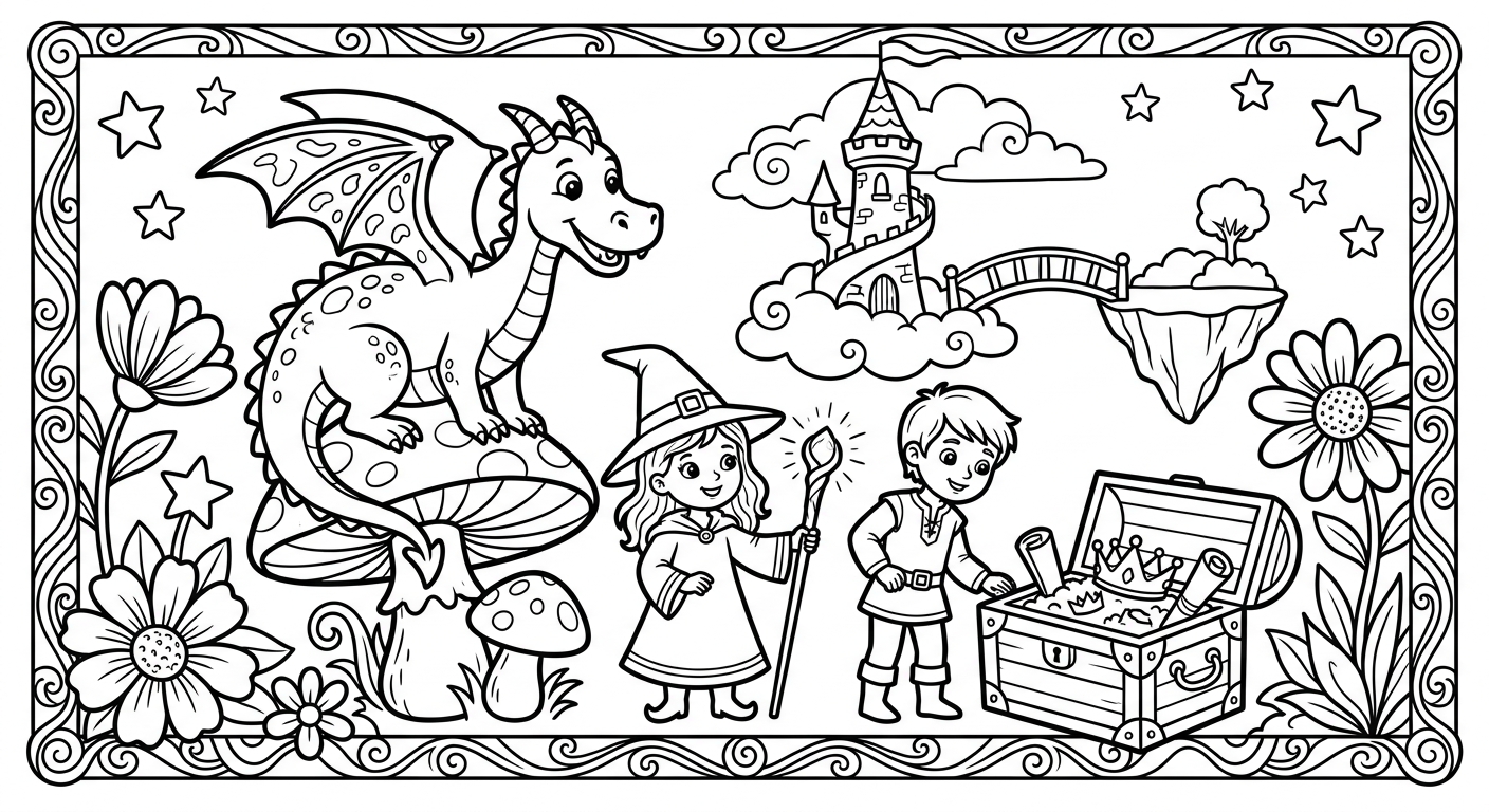 🐉 Fantasy Quest coloring page
