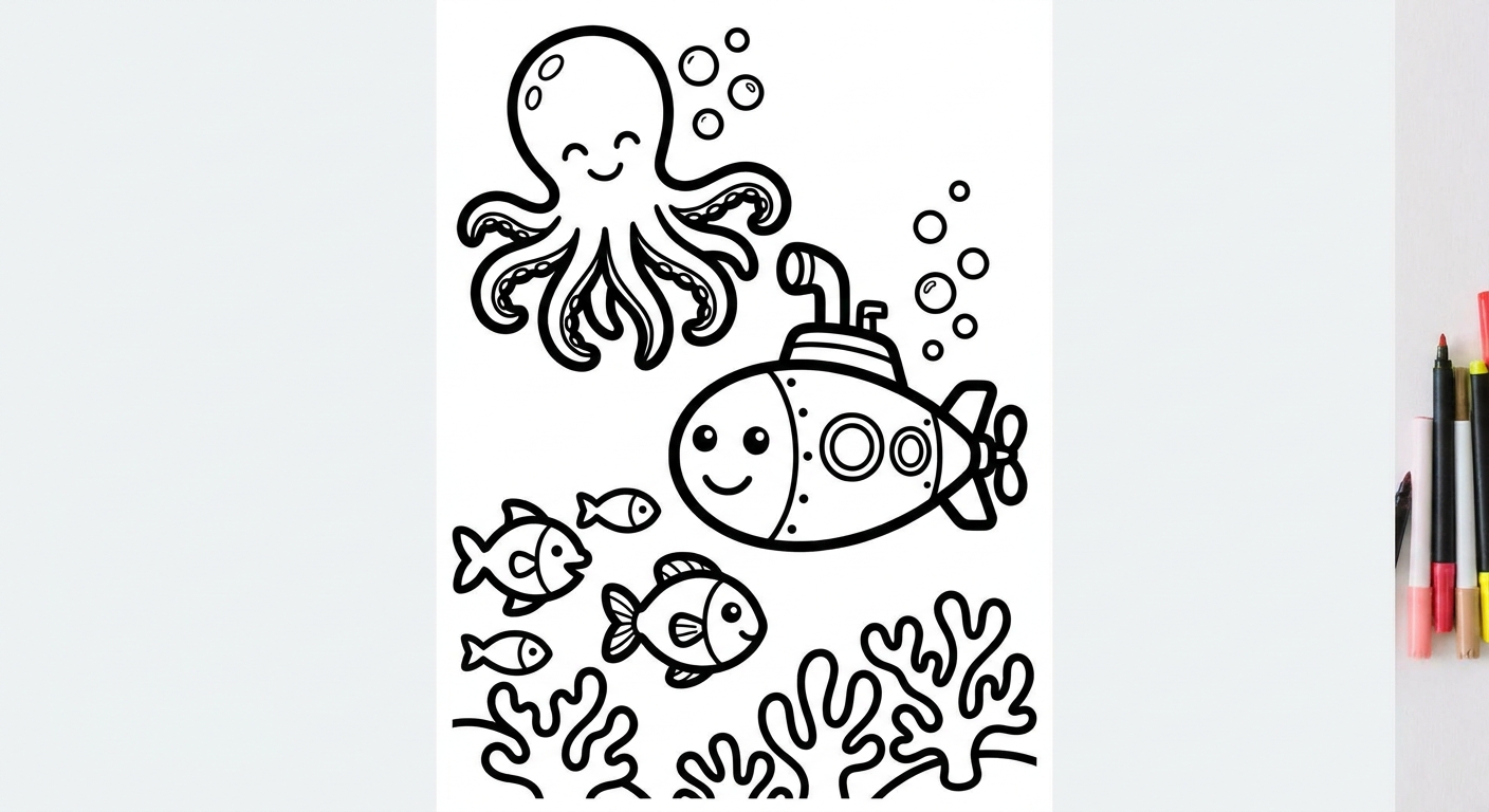 🐋 Ocean Life coloring page